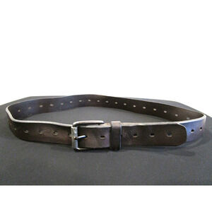 Levis Denizen Brown Perforated Leather Silver Buckle Belt Men Sz 38 EUC!